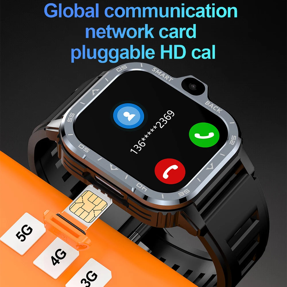 Smartwatch Herren mit Sim-Karte 4G, HD Kamera NFC GPS Bluetooth, 64 GB Smart Uhr