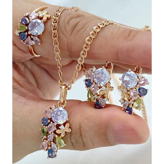 Roségold Schmuckset Damen Ethnisch Vintage Dreier Set