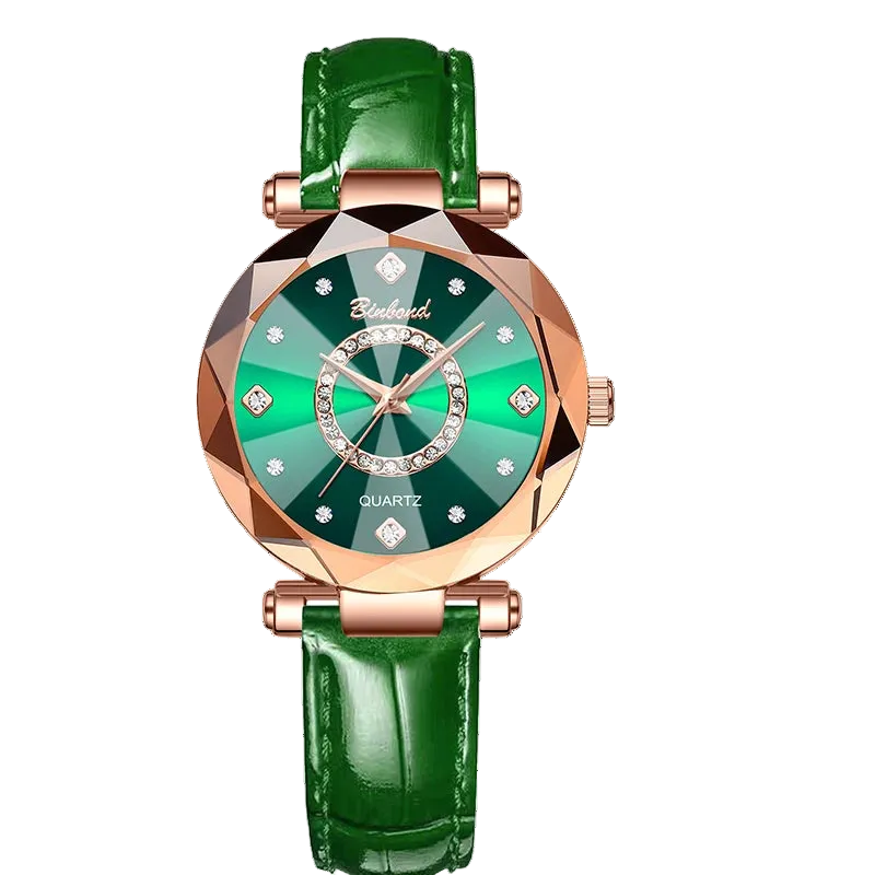 Kristalluhr für Damen von BINBOND Ocean Star – Luxuriös in Roségold