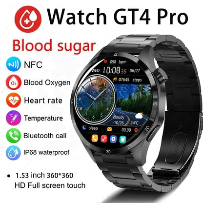 Smartwatch Herren Android GT4 Pro GPS AMOLED Smart Uhr Bluetooth Gesundheitsuhr RDFIT APP