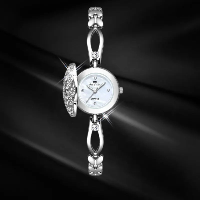 Luxus Damenuhr Blume Quarz Diamant Steinbesatz Design