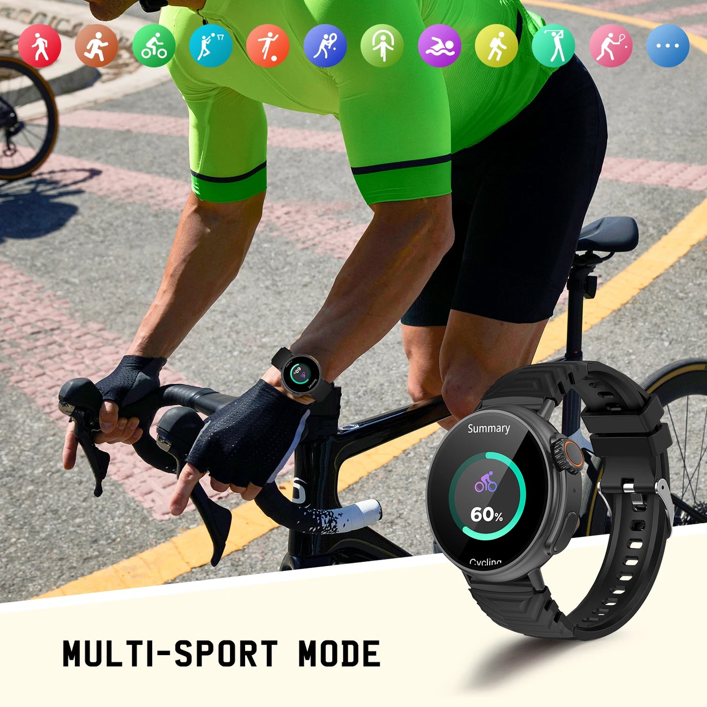Fitness Smartwatch mit Bluetooth-Anruf, Herzfrequenz-Tracker und Musiksteuerung