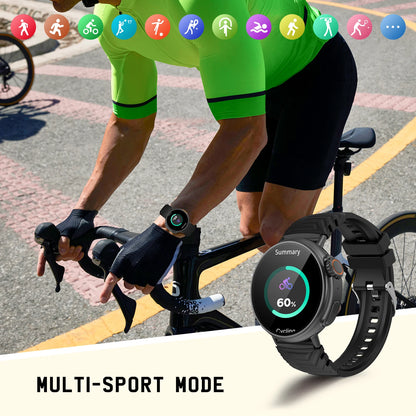 Fitness Smartwatch mit Bluetooth-Anruf, Herzfrequenz-Tracker und Musiksteuerung