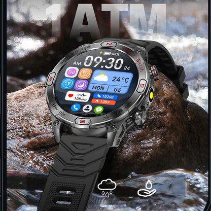 Smartwatch Blutdruckmessung LED, Outdoor Kompass, GPS NFC Amoled Smart Watch Uhr Gesundheitsuhr