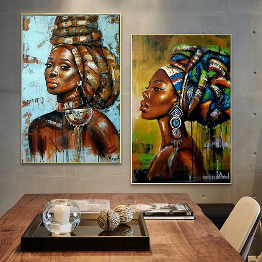 Afrikanische schwarze Frau Graffiti Kunst Poster für inspirierendes Wanddekor