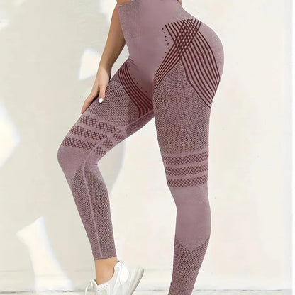 Anti-Cellulite Leggings High-Waist mit Scrunch-Butt-Effekt, Frontansicht