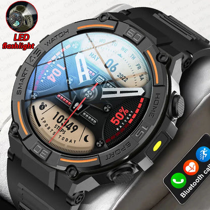 Smartwatch Gesundheitsuhr Telefonieren Voice Assistent, LED, GPS Fitness-Tracker Outdoor-Sport Uhr Bluetooth