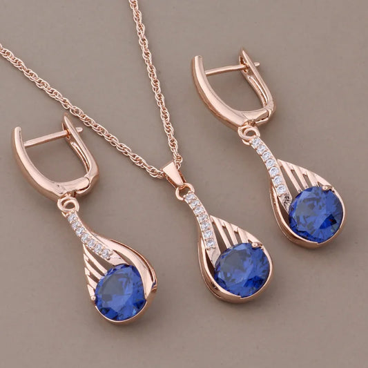 Klassisches Design Roségold Farbe Tropfen Ohrringe Set für Frauen, Eleganz Pur!