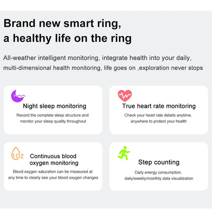 Gesundheitsring Smart Ring wasserdicht Blut Sauerstoff Herzfrequenz Monitoring