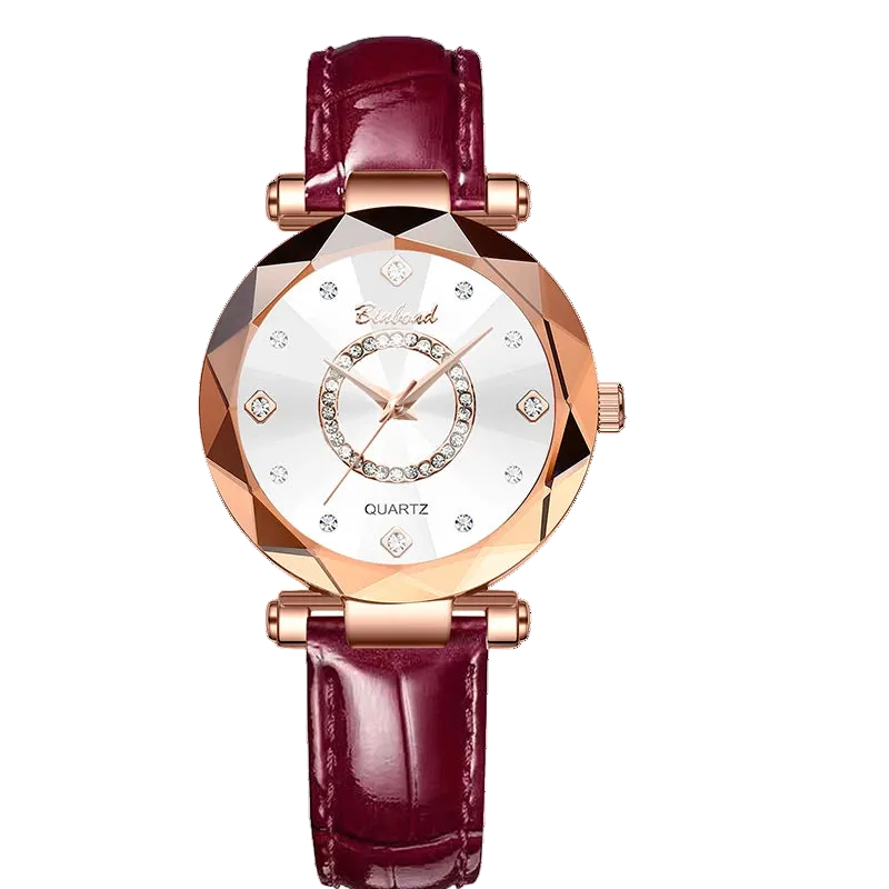 Kristalluhr für Damen von BINBOND Ocean Star – Luxuriös in Roségold