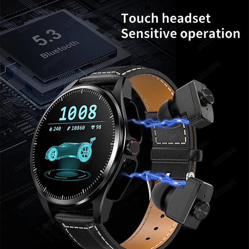 Smartwatch 3-in-1 Ohrhörer MP3-Player Gesundheitsuhr NFC GPS Amoled Smart Watch 