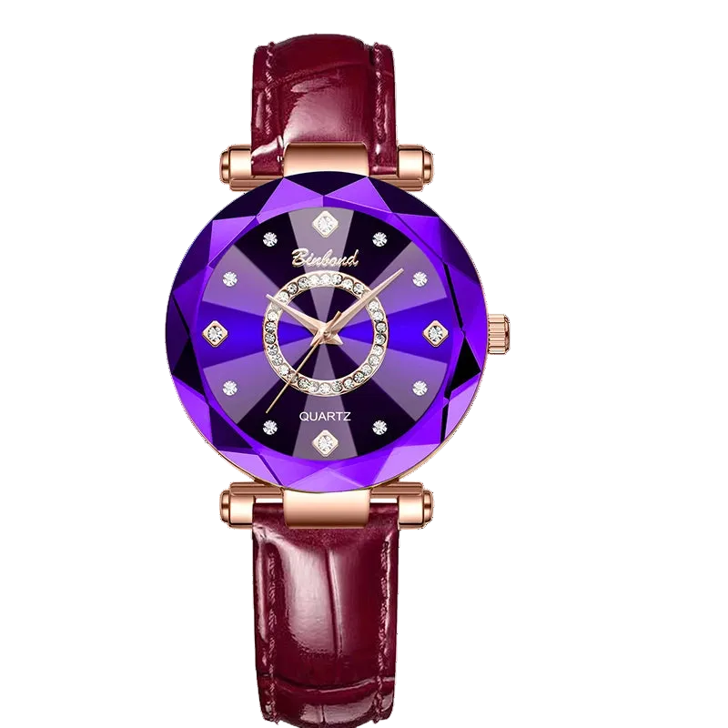 Kristalluhr für Damen von BINBOND Ocean Star – Luxuriös in Roségold