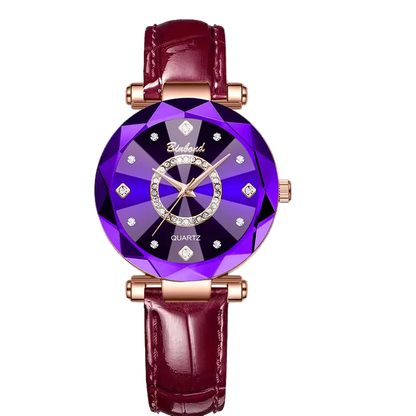 Kristalluhr für Damen von BINBOND Ocean Star – Luxuriös in Roségold