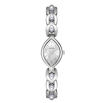 Luxus Damen Uhr Armband Schmuck Mit Perlen Quarz Gold