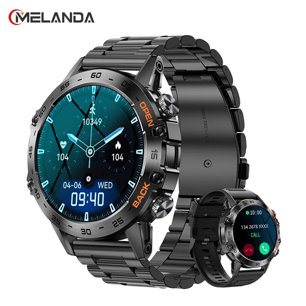 Smartwatch Bluetooth Anruf Wasserdicht Männer Smart Watch Android Gesundheitsuhr Amoled Smart Watch