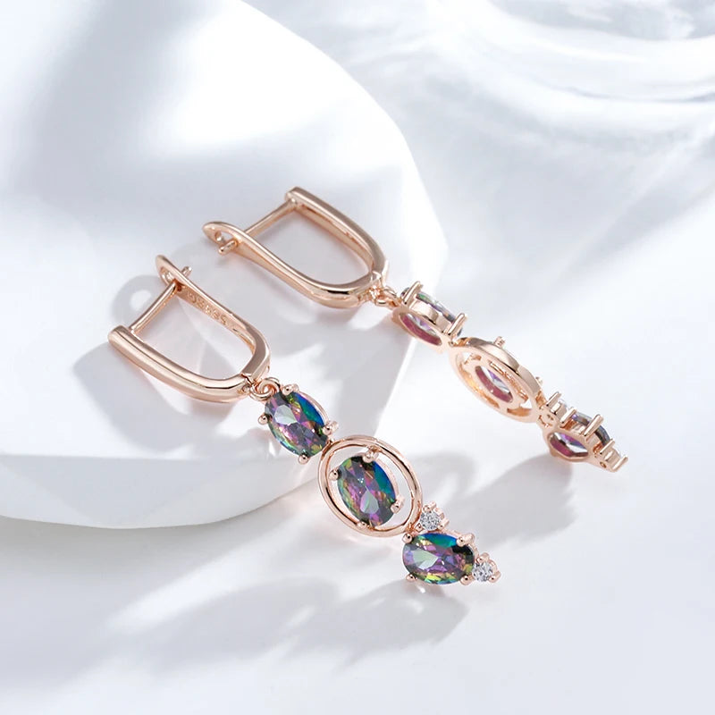 585 Rose Gold Farbe Frauen Ohrringe Ungewöhnliche Eleganz für Jeden Tag, Stilvoll und Vielseitig
