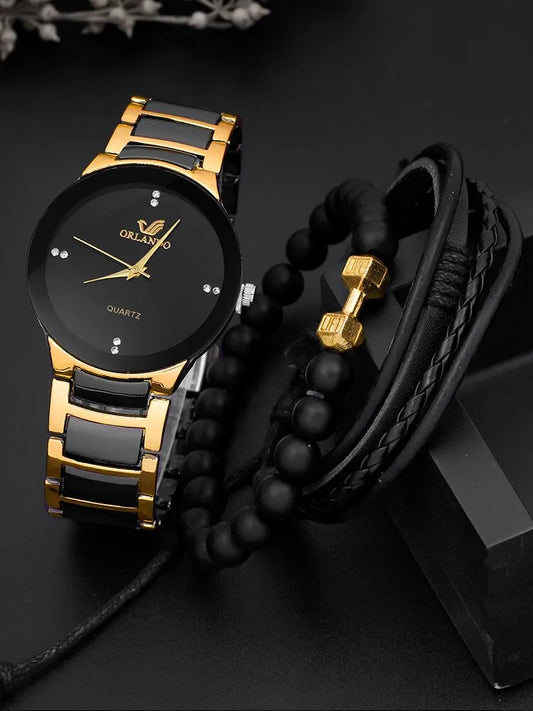 Herren-Quarzuhren-Set: Elegantes 3-teiliges Design für individuelle Stile