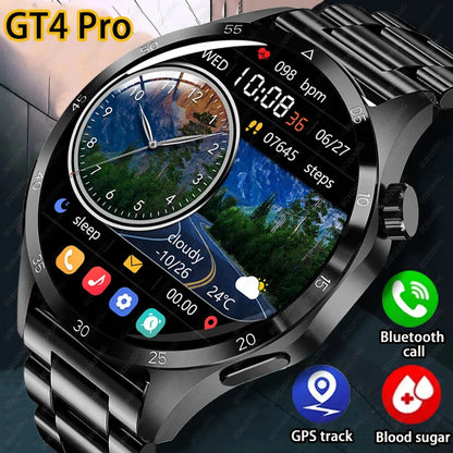 Smartwatch GT4, Blutdruckmessung, HD-Bildschirm, Bluetooth, GPS NFC, Wasserdicht