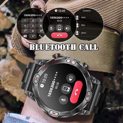 Smartwatch Blutdruckmessung LED, Outdoor Kompass, GPS NFC Amoled Smart Watch Uhr Gesundheitsuhr