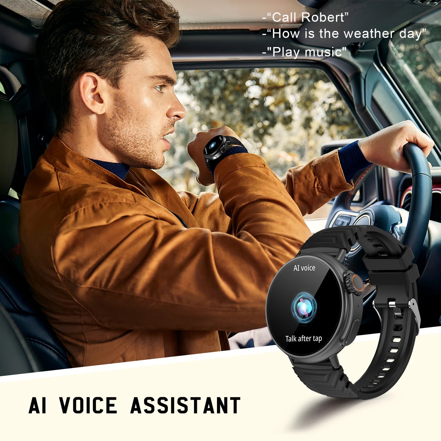 Fitness Smartwatch mit Bluetooth-Anruf, Herzfrequenz-Tracker und Musiksteuerung