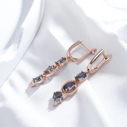 585 Rose Gold Farbe Frauen Ohrringe Ungewöhnliche Eleganz für Jeden Tag, Stilvoll und Vielseitig