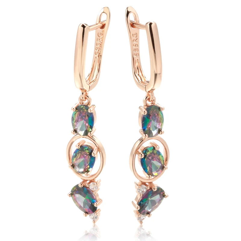 585 Rose Gold Farbe Frauen Ohrringe Ungewöhnliche Eleganz für Jeden Tag, Stilvoll und Vielseitig