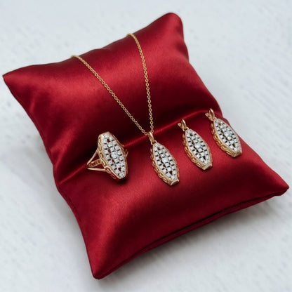 Schmuckset Rose Gold Ethnischer Brautschmuck Zirkon