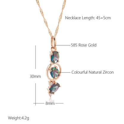 585 Rose Gold Farbe Frauen Tropfen Halskette Für Stil Und Eleganz