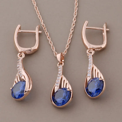 Klassisches Design Roségold Farbe Tropfen Ohrringe Set für Frauen, Eleganz Pur!