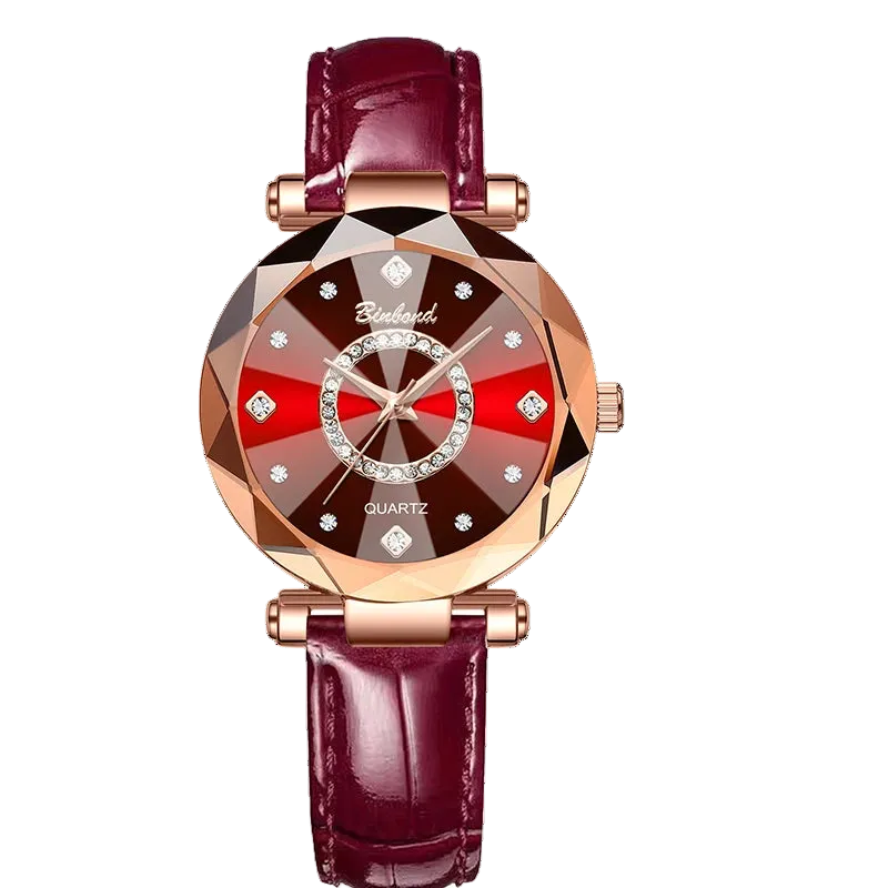 Kristalluhr für Damen von BINBOND Ocean Star – Luxuriös in Roségold