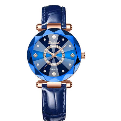 Kristalluhr für Damen von BINBOND Ocean Star – Luxuriös in Roségold