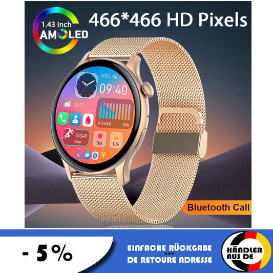 NFC GPS Smartwatch amoled 466*466 hd bildschirm Sport uhr bluetooth Smart Watch