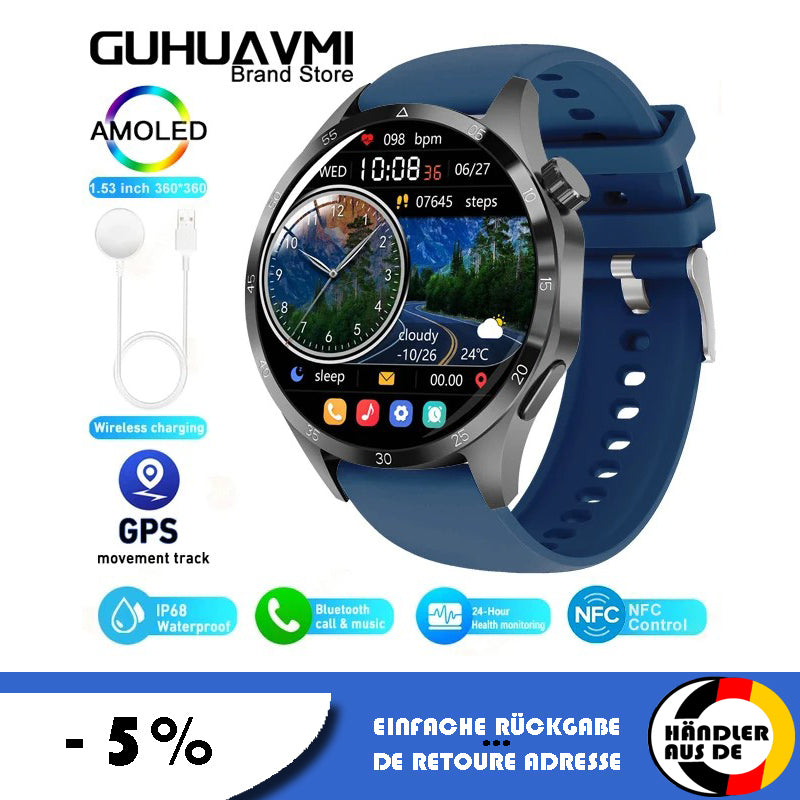 Smartwatch Herren Android GT4 Pro GPS AMOLED Smart Uhr Bluetooth Gesundheitsuhr RDFIT APP