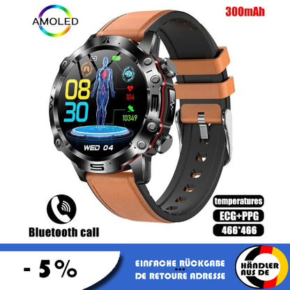 Smartwatch Männer 466*466 Amoled Bildschirm Sport tracker Bluetooth telefonieren