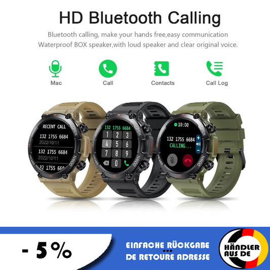 Smartwatch mit Bluetooth Anruf , Fitness Tracker Herzmonitor 400mah Smart Watch für Android iOS