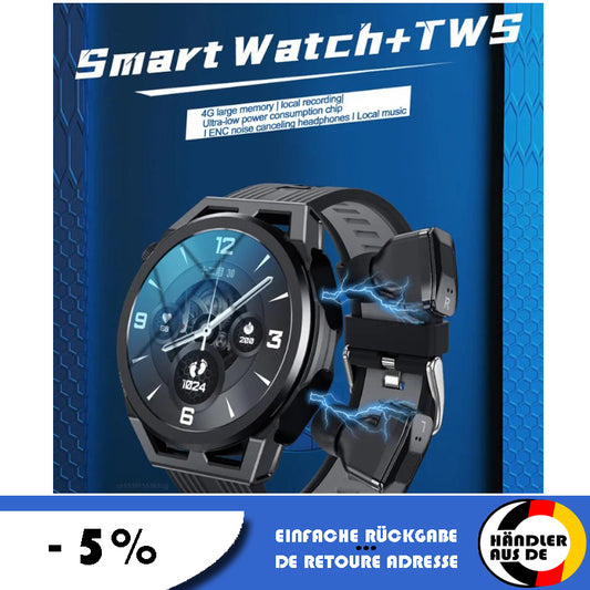 Smartwatch 2-in-1 TWS kabellosen Ohrhörern Sportuhr MP3-Player Gesundheitsuhr