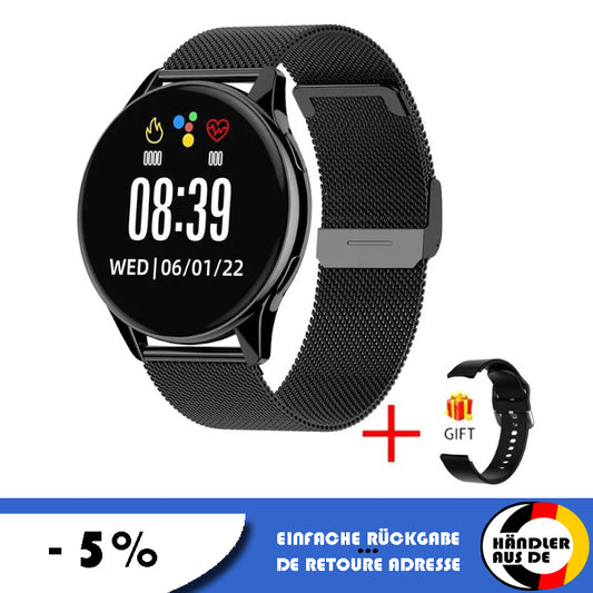 Smartwatch Herzfrequenz, Blutdruck Überwachung, Bluetooth, wasserdicht Smart Uhr