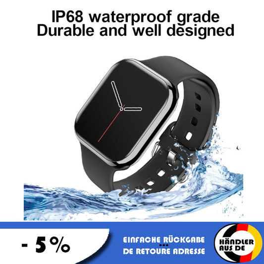 Smartwatch GPS, NFC, Frauen Männer Bluetooth wasserdicht, Gesundheitsuhr, Sprach assistent, Benachrichtigungen