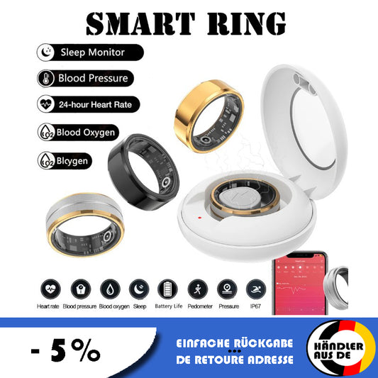 Smart Ring Gesundheitsring wasserdicht Herzfrequenz Blut Sauerstoff Monitoring