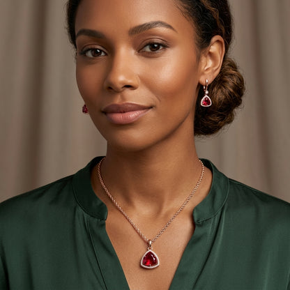 Roségold Dreiteiliges Zirkon Schmuckset Für Damen Luxus