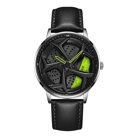 Felgen Armbanduhr für Männer – Edelstahl, Leder, wasserdicht und stylisch