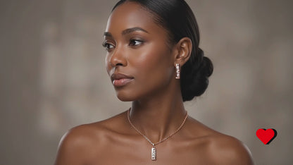 Parure de Mariage Zircon Carré Blanc Femme Or Rose